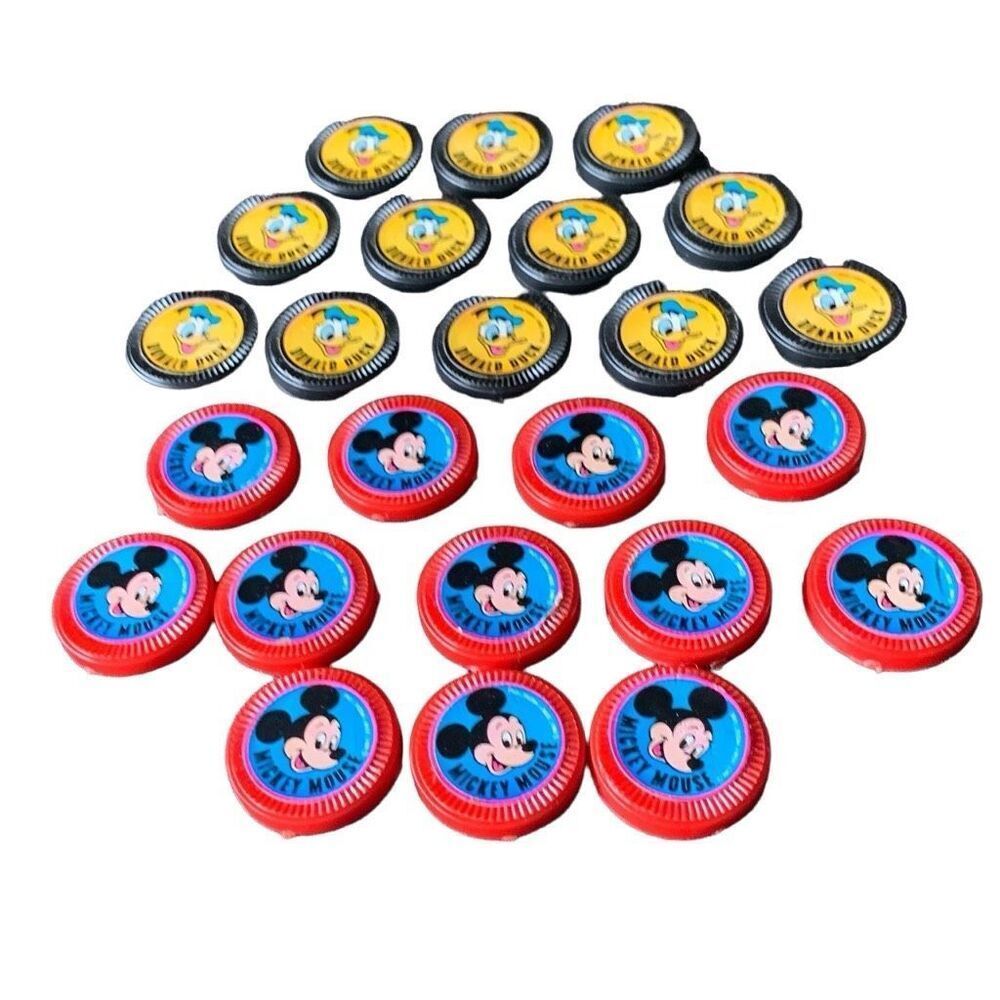 Vintage Disney Mickey Mouse And Donald Duck Checkers Full Set No Board RARE HTF